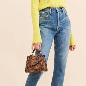 AGOLDE Riley Cropped Slim Straight Jeans, 33